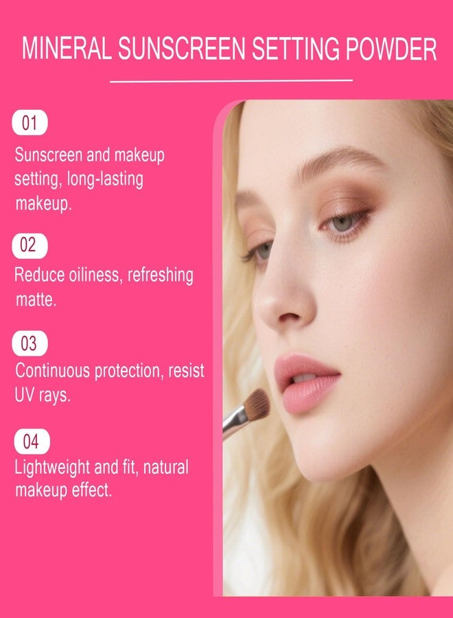 Lyjinbc Mineral Sunscreen Setting Powder, SPF 50 Transparent Brush Powder, Long-Lasting,Lightweight Breathable, Oil Control Natural Matte, Suitable for Face, Scalp & Hair - Image 5